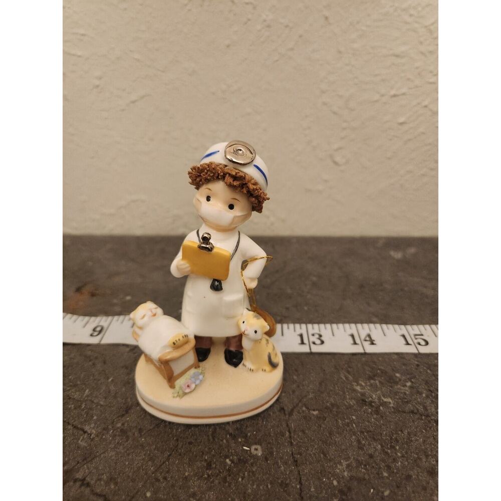 Vintage Bone China NAPCO WARE Boy‎ Child Playing Doctor or Veterinarian Figurine